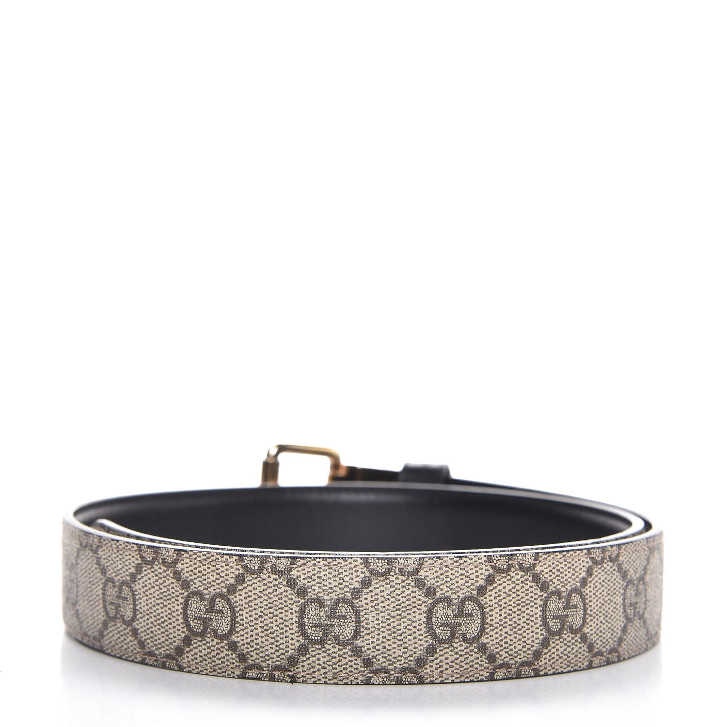 Gucci Selleria Calfskin GG Supreme Monogram Reversible 30mm Belt 80 32 Black Beige Ebony 3 of 7