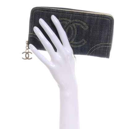 Chanel Denim CC Zip Wallet 2 of 9