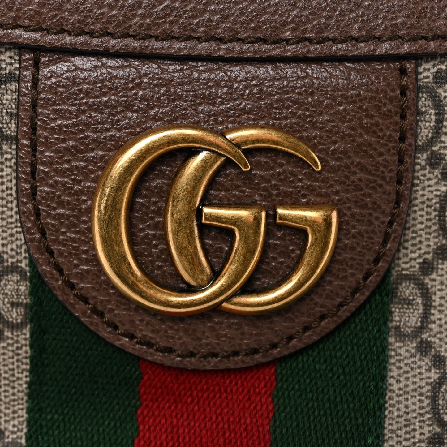 GG Supreme Monogram Web Small Ophidia Half Moon Hobo Brown