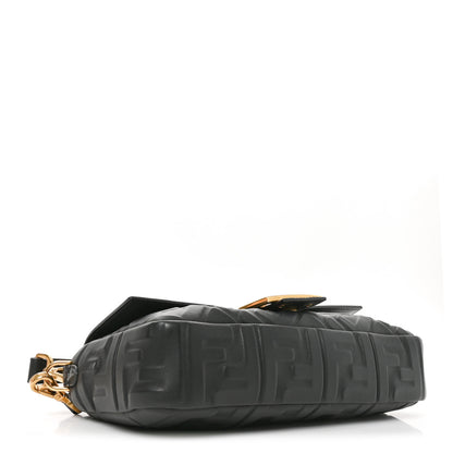 Fendi Nappa FF 1974 Embossed Baguette Black 4 of 10