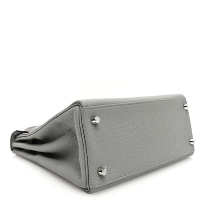 Hermes Togo Horseshoe Kelly Retourne 28 Gris Mouette 4 of 10