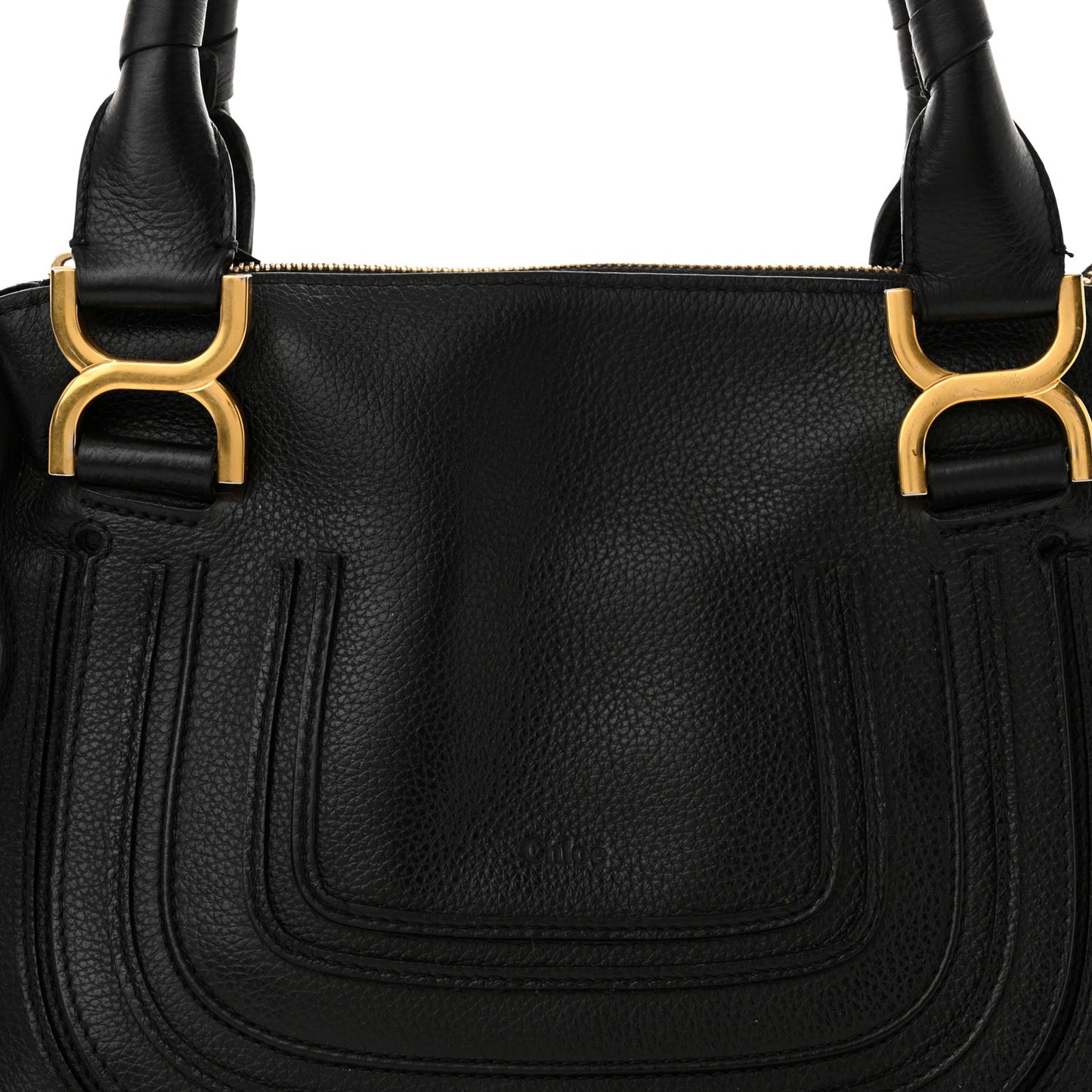 Calfskin Small Marcie Satchel Black