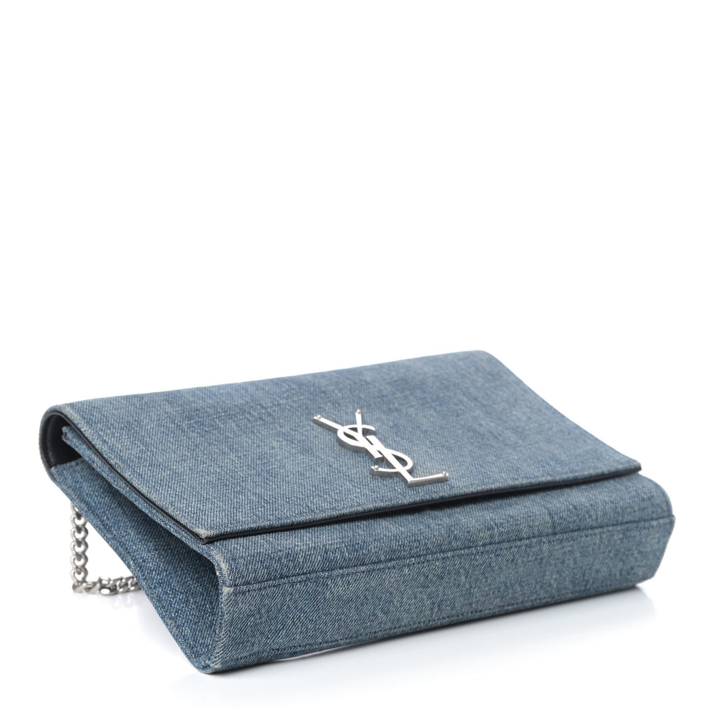 Denim Medium Classic Monogram Kate Satchel Light Blue