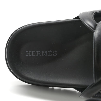 Hermes Nappa Extra Sandals 36.5 Black 5 of 8