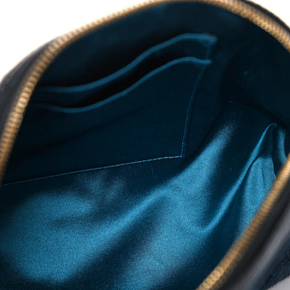 Gucci Suede Patent Dragon Embroidered Small Ophidia Dome Shoulder Bag Blue Multicolor Black 15 of 16