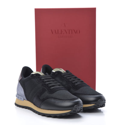 Valentino Garavani Nylon Suede Womens Rockrunner Sneakers 40 Black Multicolor 8 of 8