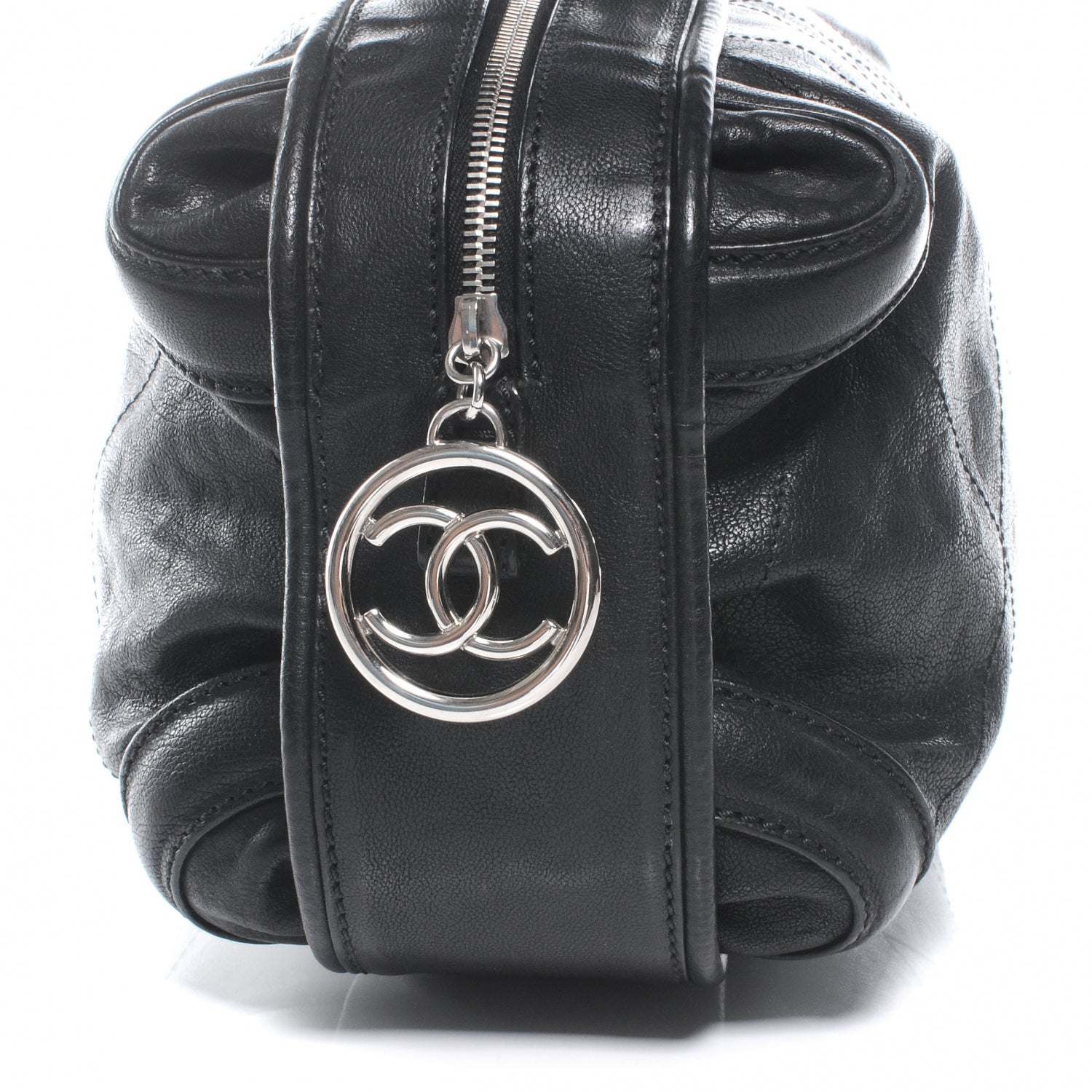 Chanel Calfskin Round Bowling Bag Black 4 of 8