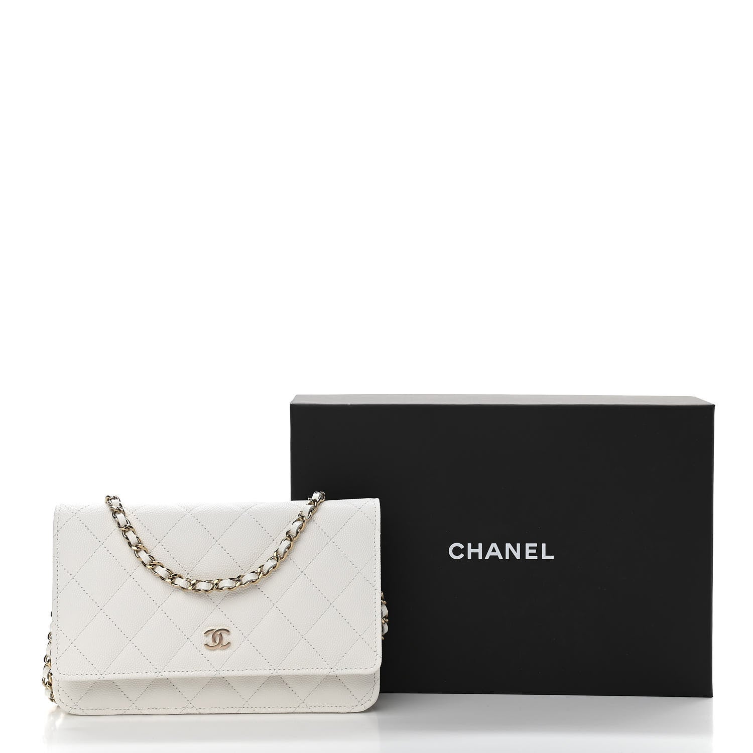 Chanel Caviar Quilted Wallet On Chain WOC White 12 of 12