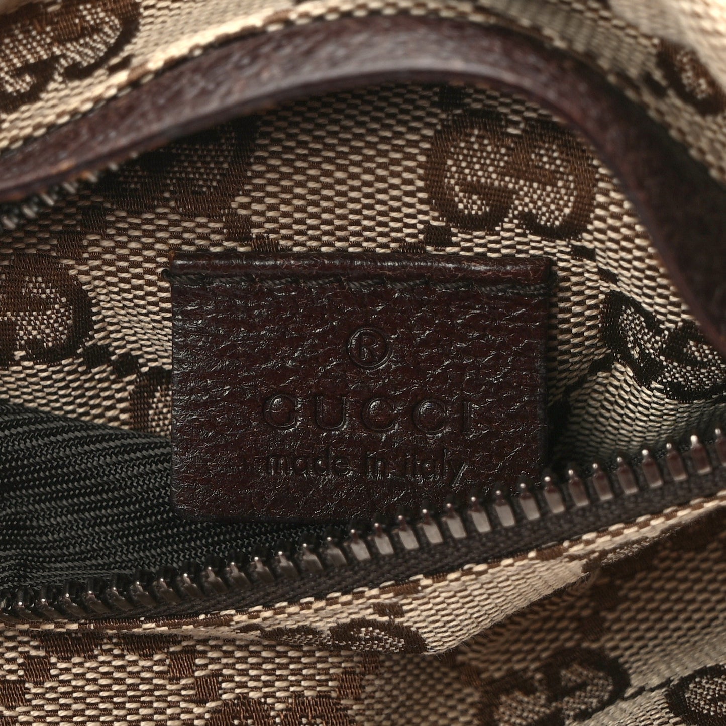 GG Monogram Double Pocket Belt Bag Dark Brown