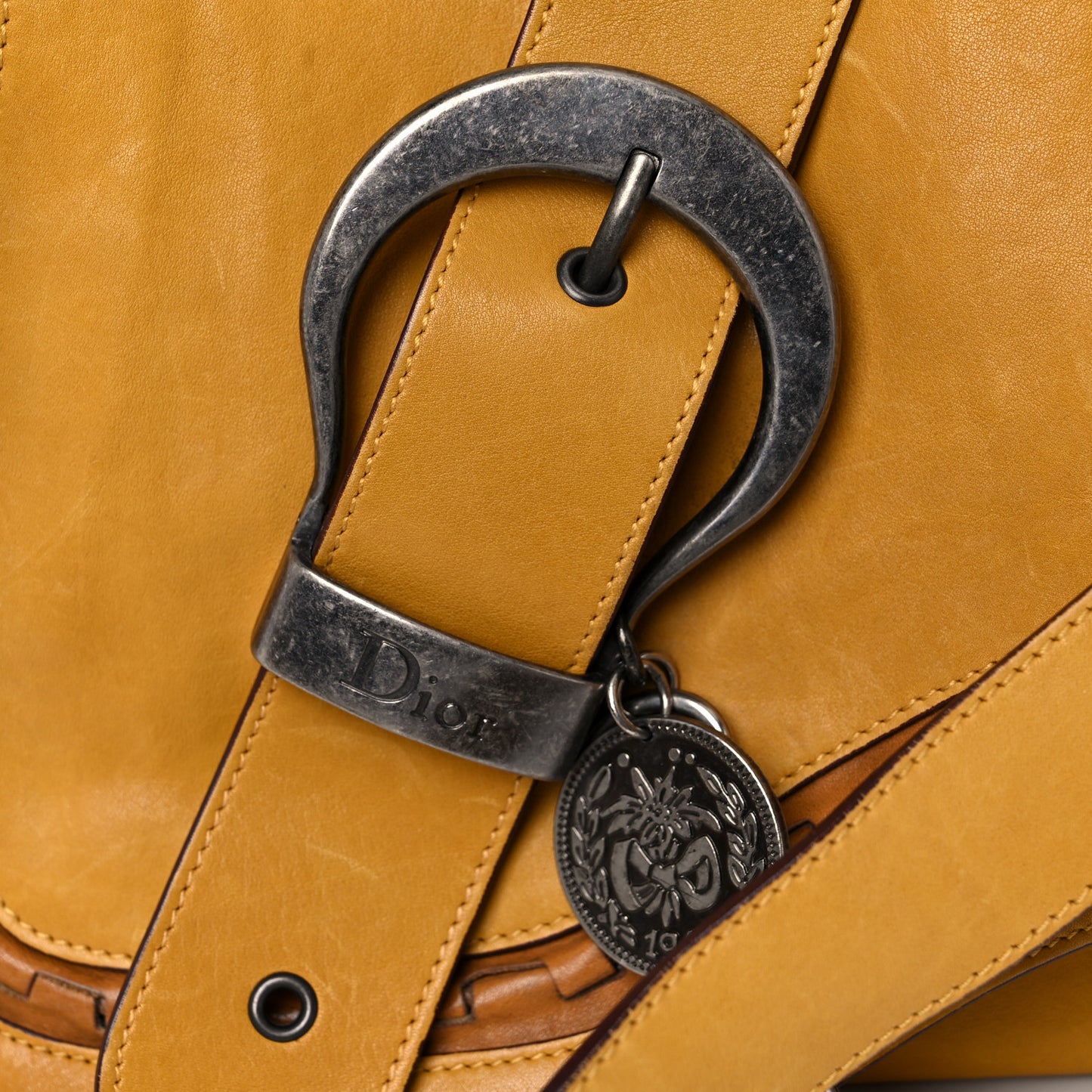 Calfskin Medium Gaucho Double Saddle Bag Yellow