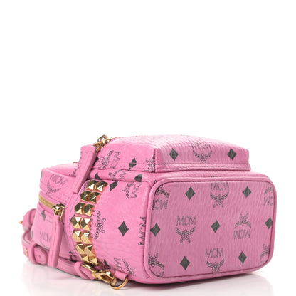MCM Visetos Side Stud X-Mini Stark Bebe Boo Backpack Pink 4 of 10
