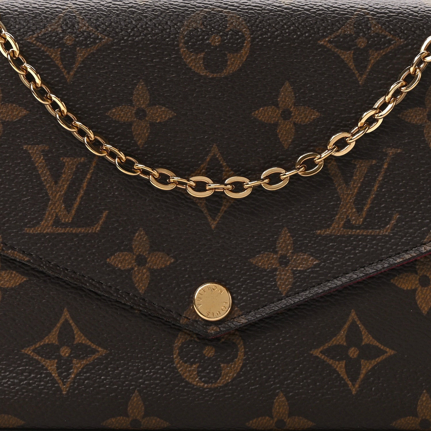 Louis Vuitton Monogram Pochette Felicie Chain Wallet Fuchsia 8 of 15