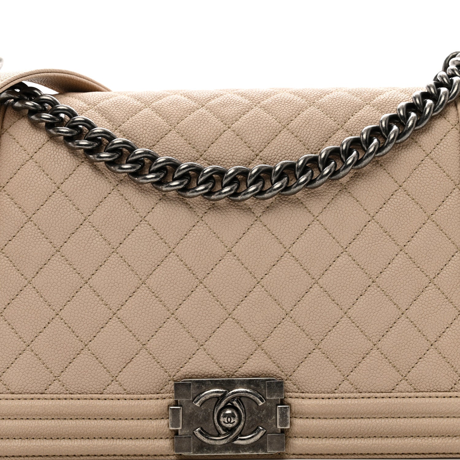 Chanel Caviar Quilted New Medium Boy Flap Beige 5 of 10