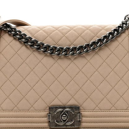 Chanel Caviar Quilted New Medium Boy Flap Beige 5 of 10