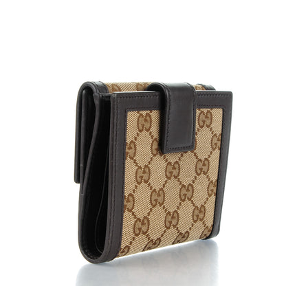 Gucci Monogram Margaux Calfskin Sukey French Flap Wallet Beige Ebony Cocoa 3 of 7