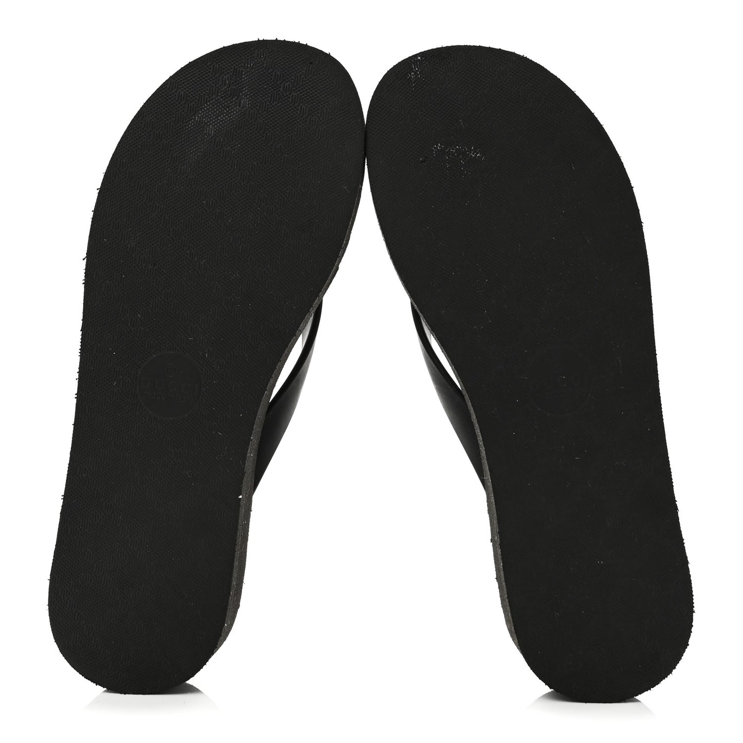 Rubber Chevron Womens GG Thong Sandals 35 Black