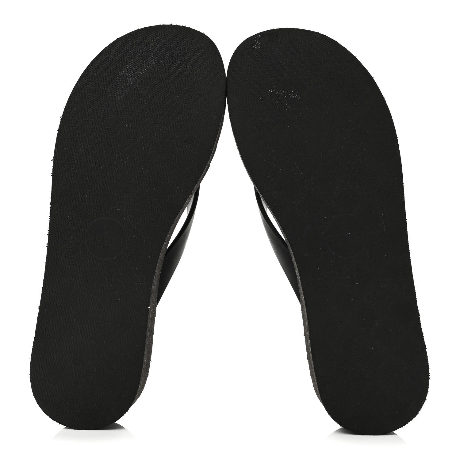 Gucci Rubber Chevron Womens GG Thong Sandals 35 Black 7 of 9