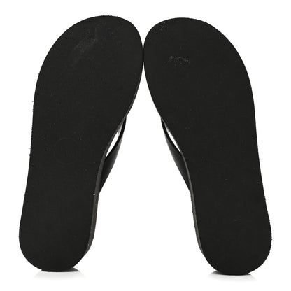 Gucci Rubber Chevron Womens GG Thong Sandals 35 Black 7 of 9