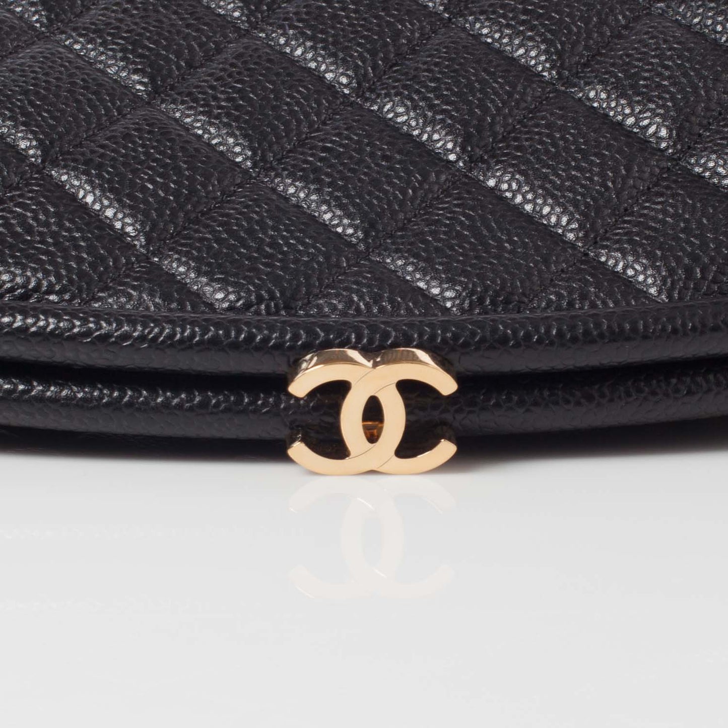 Caviar Quilted Timeless Clutch Black