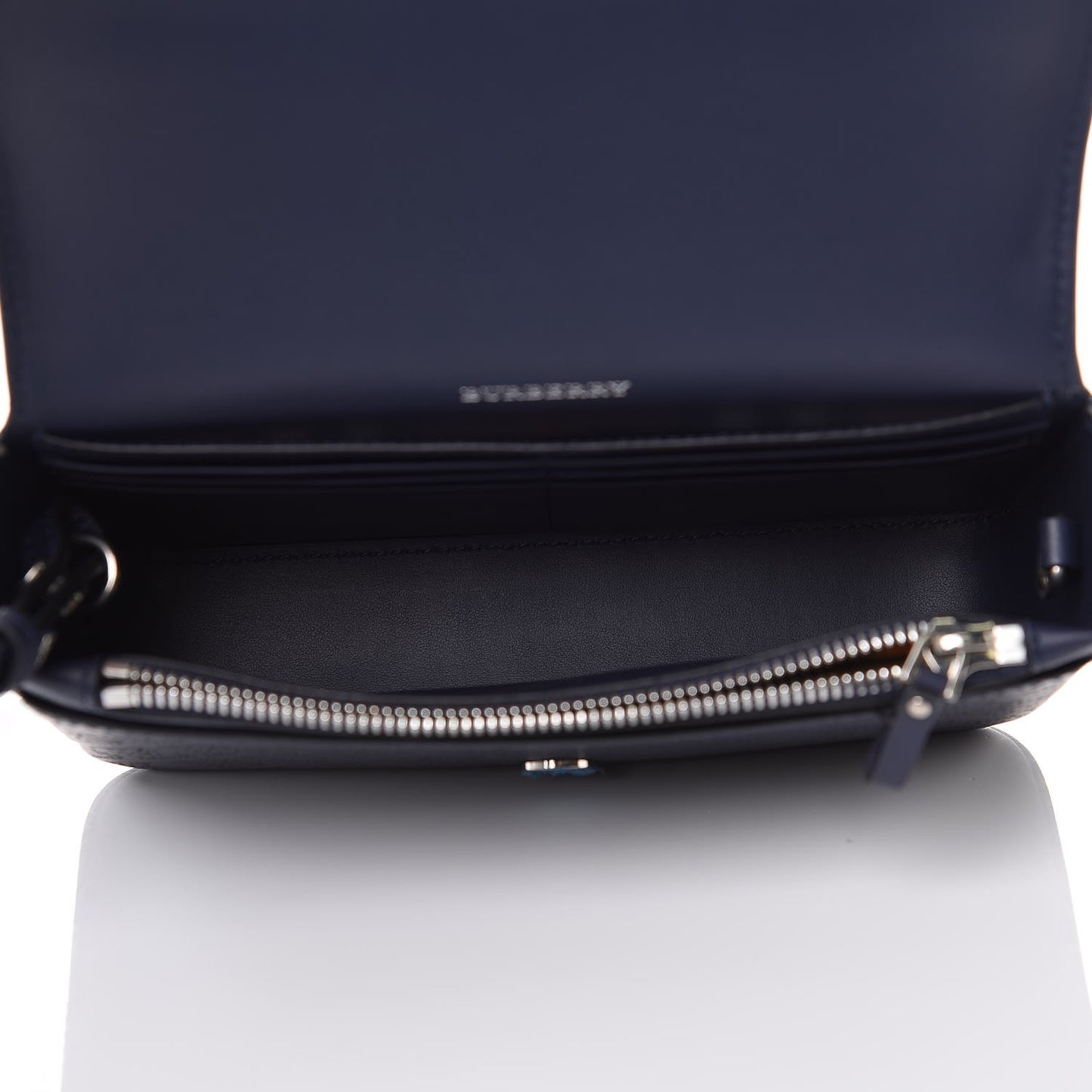 Calfskin Perforated Logo Hampshire Crossbody Navy
