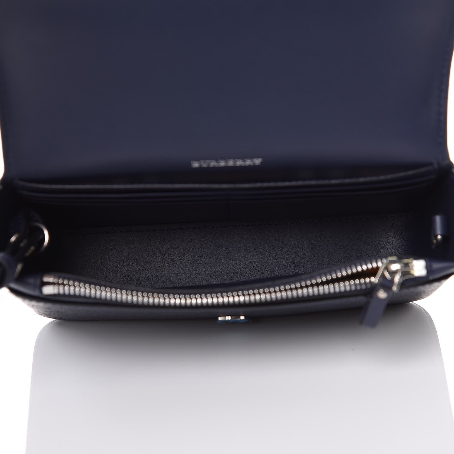 Burberry Calfskin Perforated Logo Hampshire Crossbody Navy 5 of 9