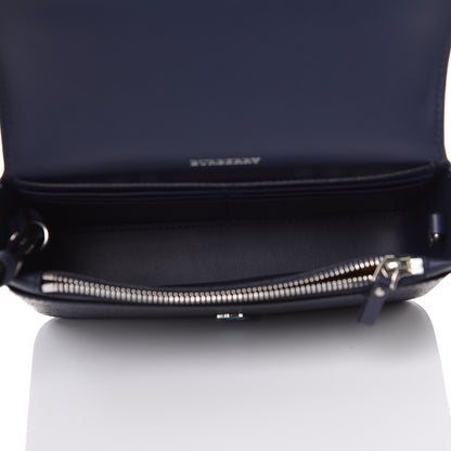 Burberry Calfskin Perforated Logo Hampshire Crossbody Navy 5 of 9