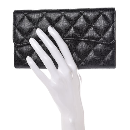 Chanel Caviar Quilted Large Flap Wallet Black 2 of 7
