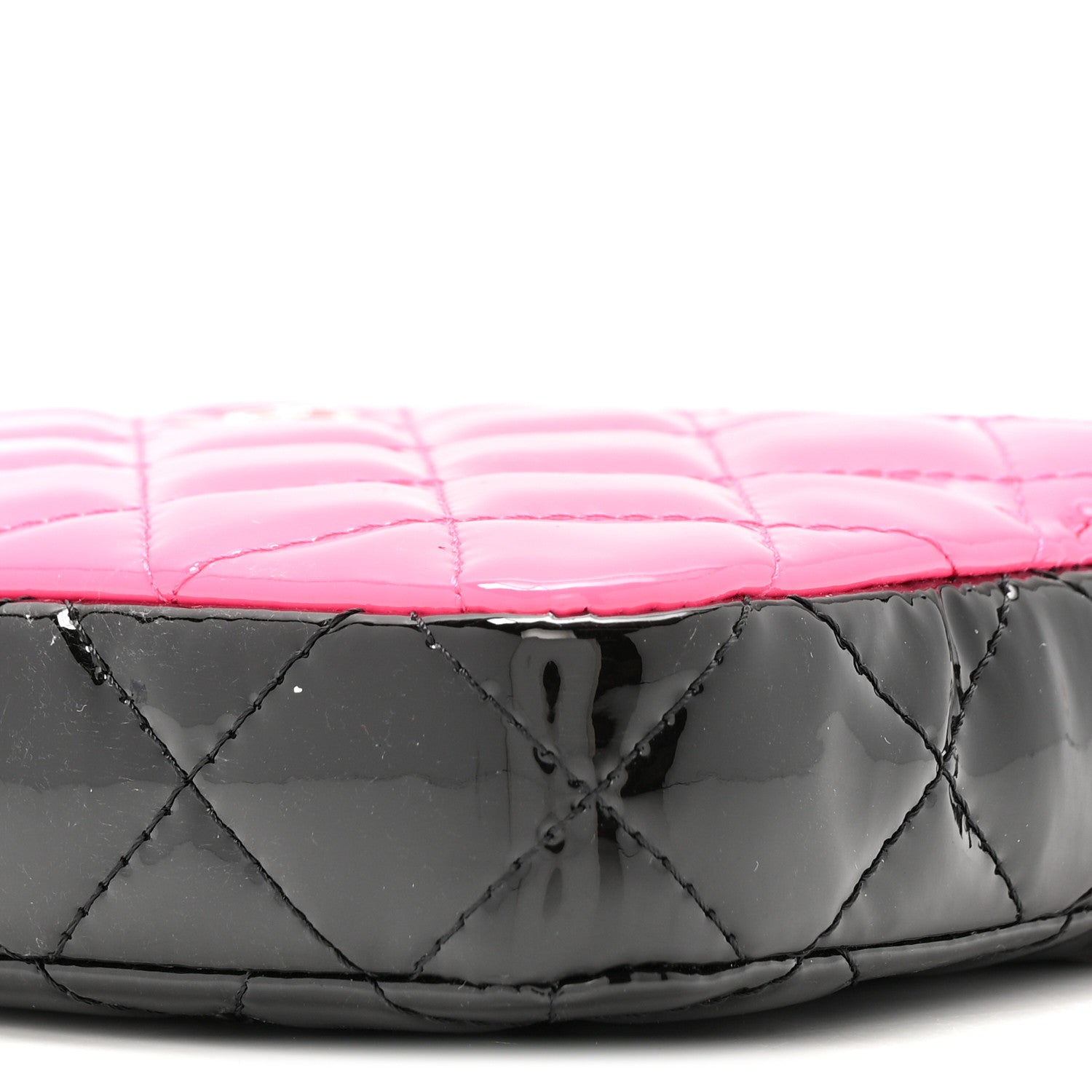 Chanel Patent Quilted Small Clutch With Chain Pink Black 11 of 14
