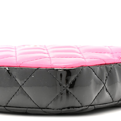 Chanel Patent Quilted Small Clutch With Chain Pink Black 11 of 14