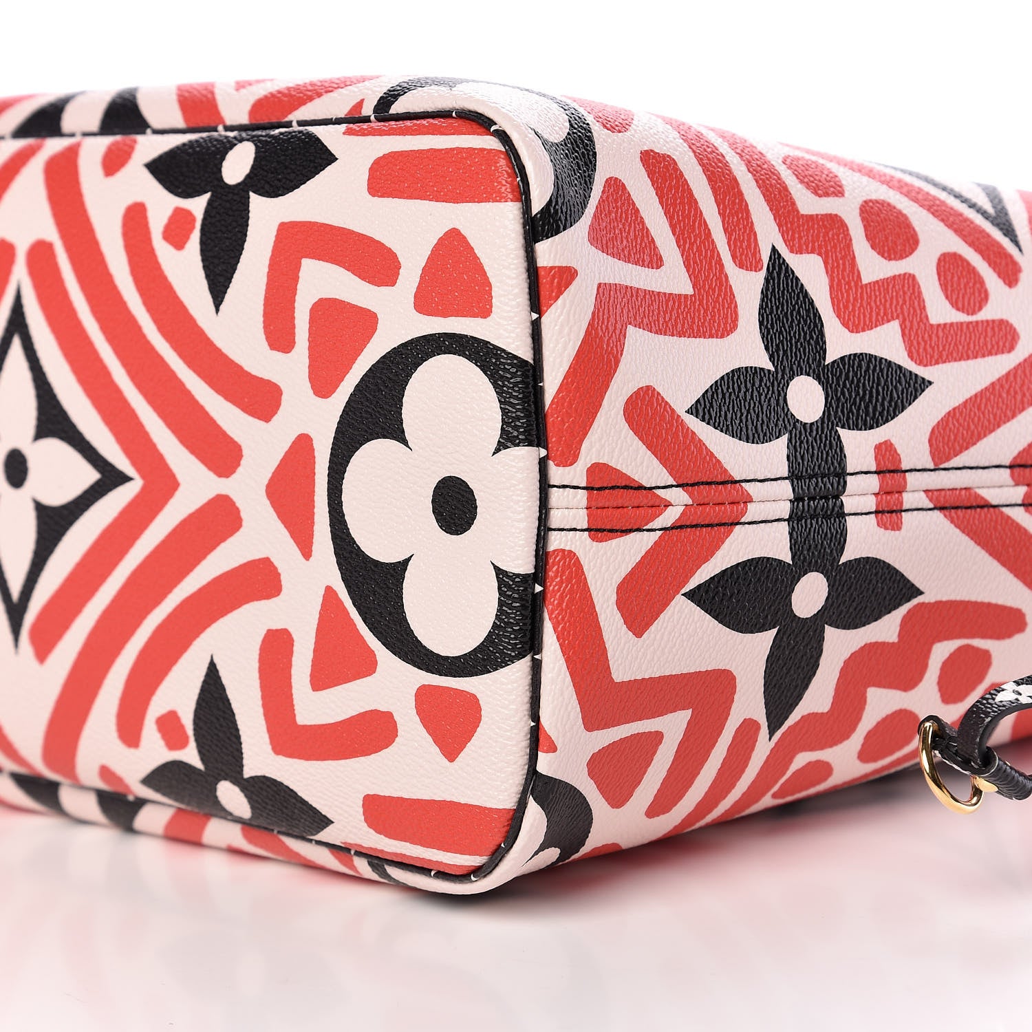Louis Vuitton Monogram Giant Crafty Neverfull MM Creme Rouge Black 8 of 9