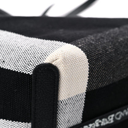 Burberry Coated Canvas Mega Check Large Reversible Doodle Tote Black White 17 of 17
