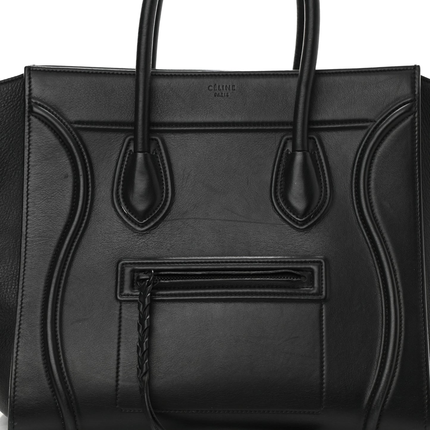 Smooth Calfskin Medium Phantom Luggage Black