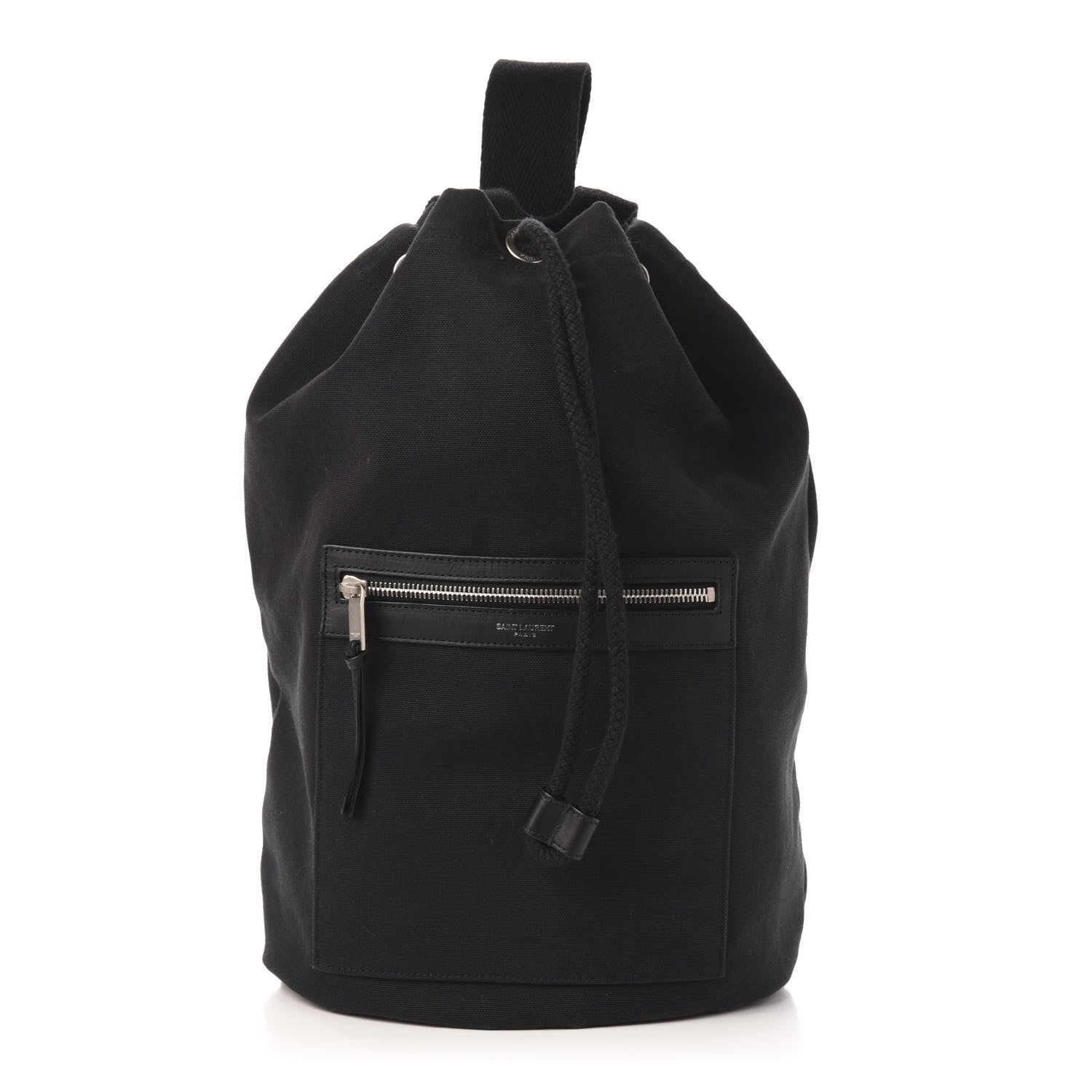 Saint Laurent Canvas City Sailor Drawstring Backpack Black 1 of 13