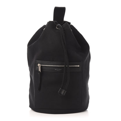 Saint Laurent Canvas City Sailor Drawstring Backpack Black 1 of 13