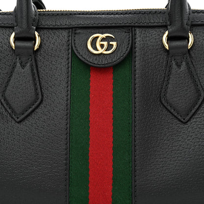 Gucci Textured Dollar Calfskin Web Medium Ophidia Boston Black 8 of 11