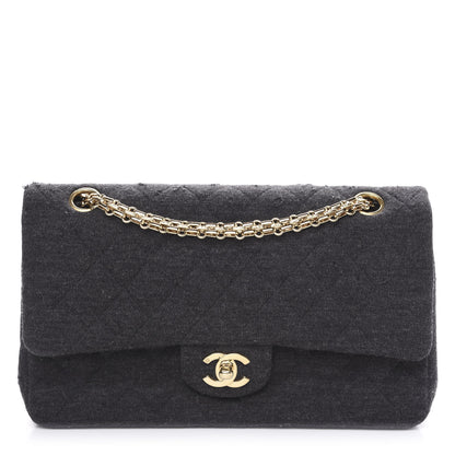 Chanel Jersey Quilted Small Double Flap Black 1 of 15