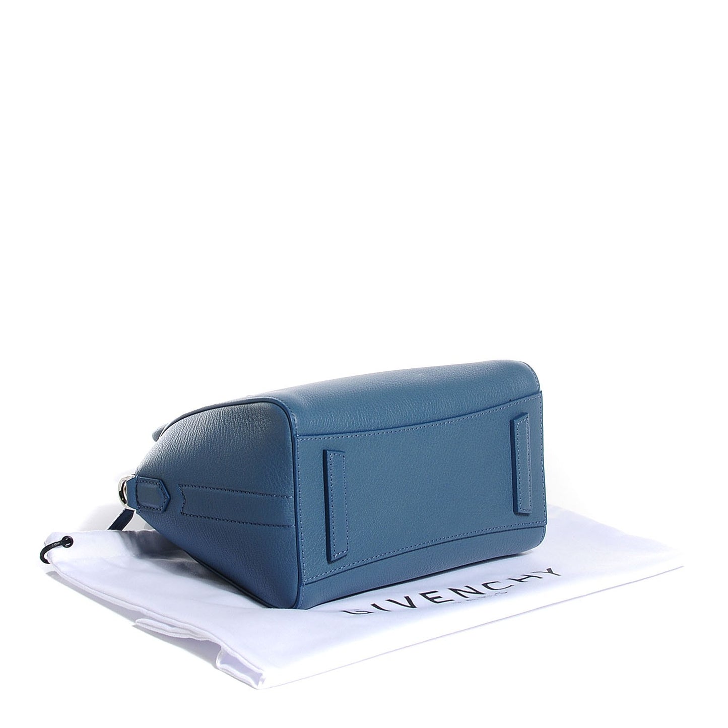 Grained Goatskin Mini Antigona Mineral Blue