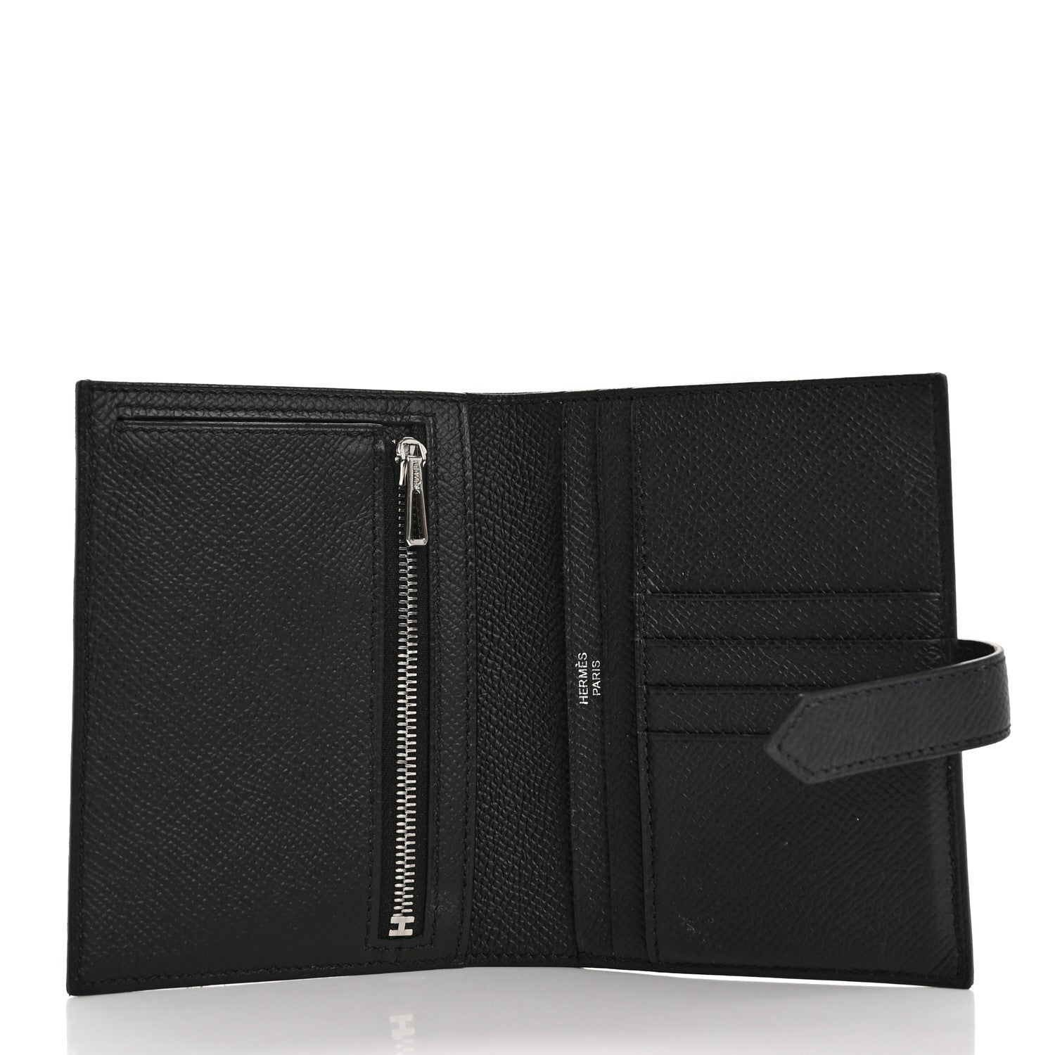 Hermes Epsom Bearn Compact Wallet Black 5 of 12