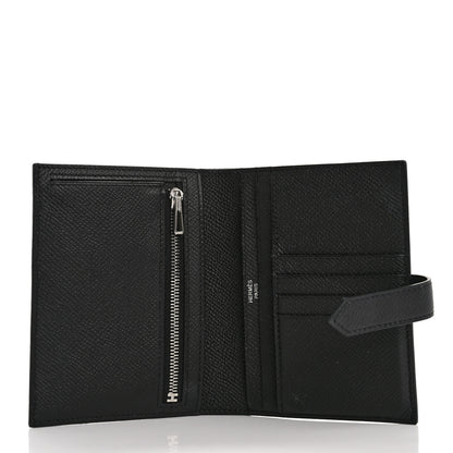 Hermes Epsom Bearn Compact Wallet Black 5 of 12