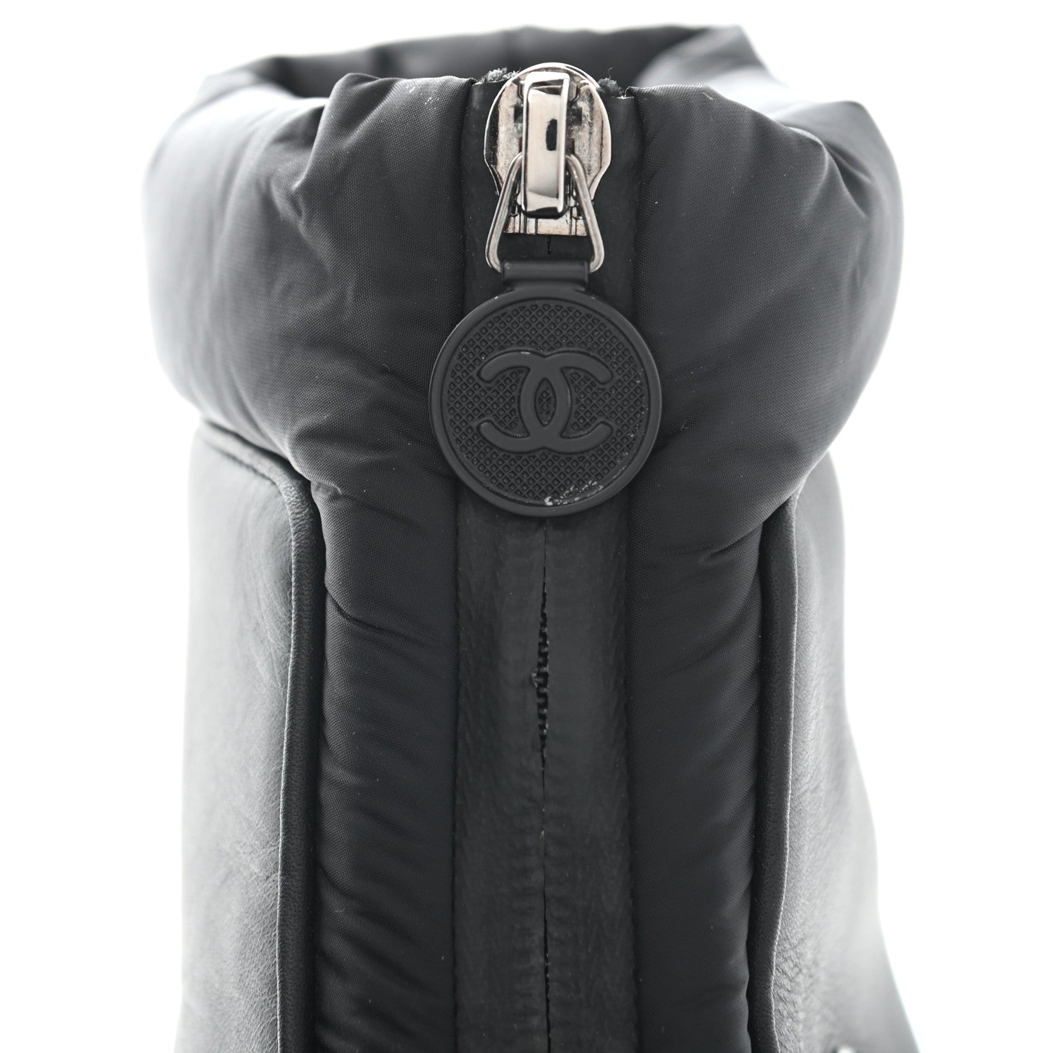 Chanel Calfskin Nylon CC Ankle Snow Boots 40.5 Black 10 of 15