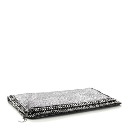 Stella McCartney Metallic Glitter Fold Over Falabella Clutch Silver 4 of 9