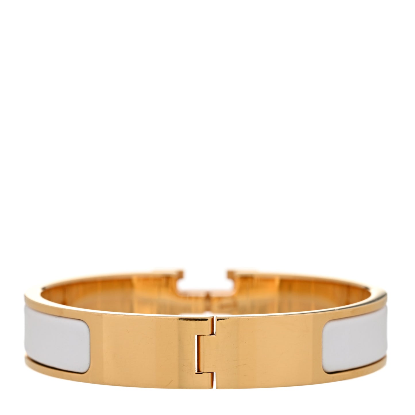 Enamel Narrow Clic Clac H Bracelet PM White