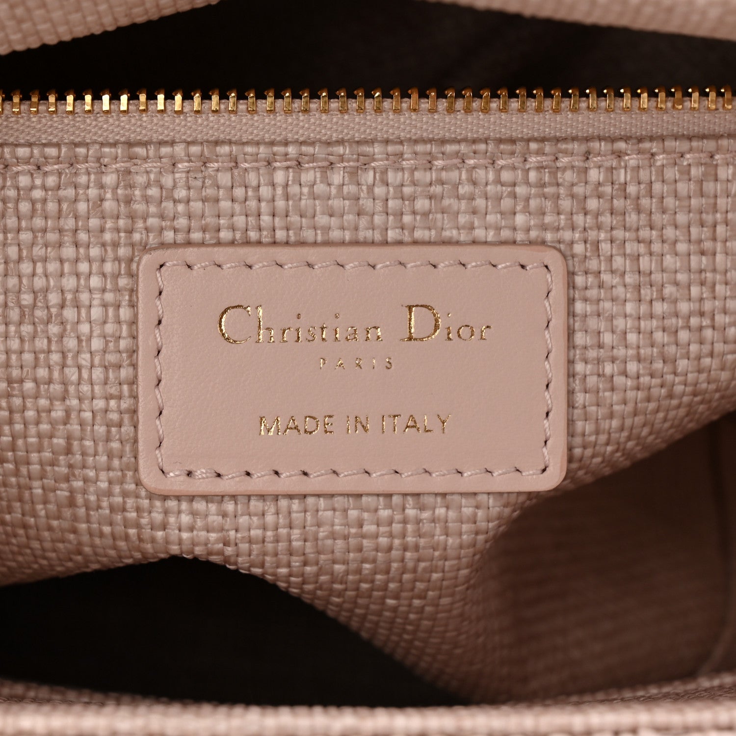 Christian Dior Raffia Woven Cannage Embroidered Medium Lady D-Lite