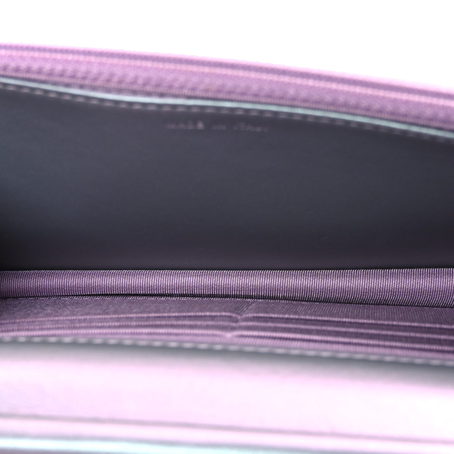 Iridescent Lambskin Quilted Reissue Wallet On Chain WOC Light Purple