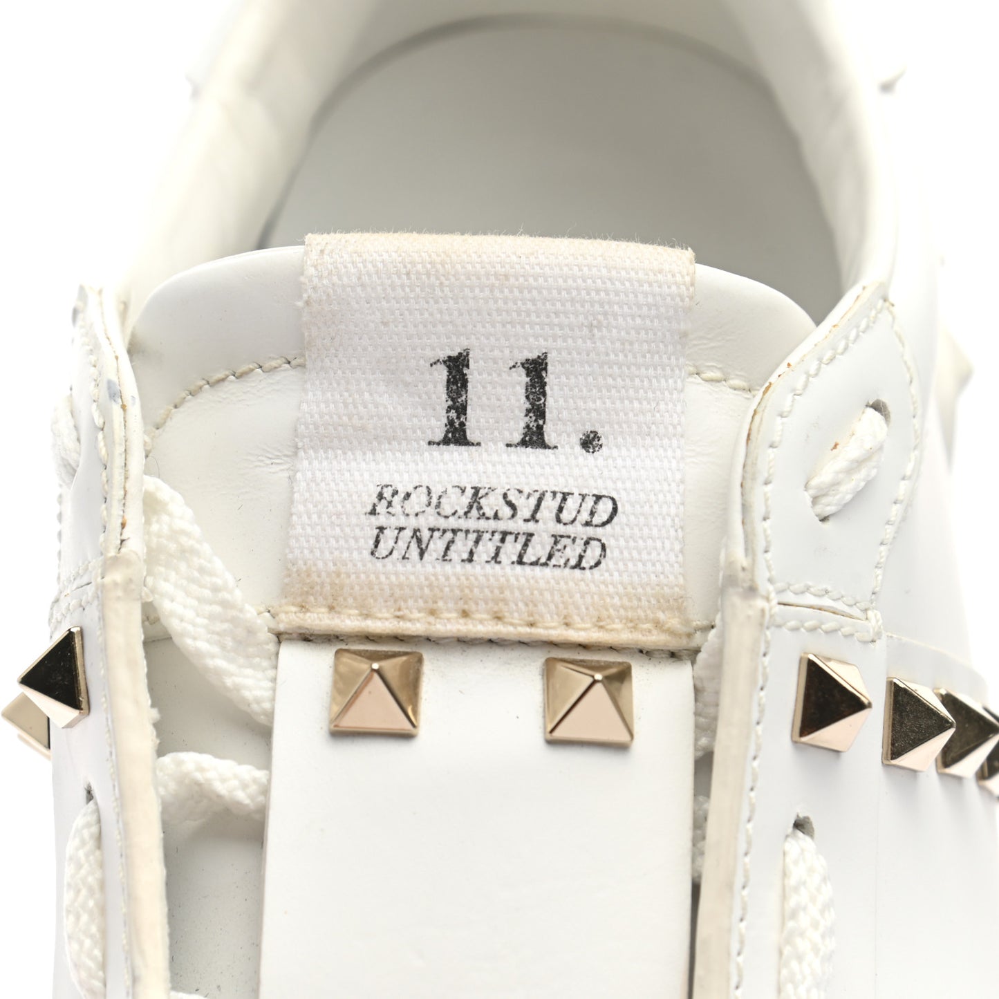 Calfskin Rockstud Untitled Open Sneakers 38 White