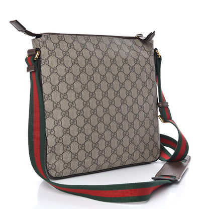 Gucci Soft GG Supreme Monogram Courrier Web Medium Flat Messenger Bag Beige New Acero Multicolor 3 of 10