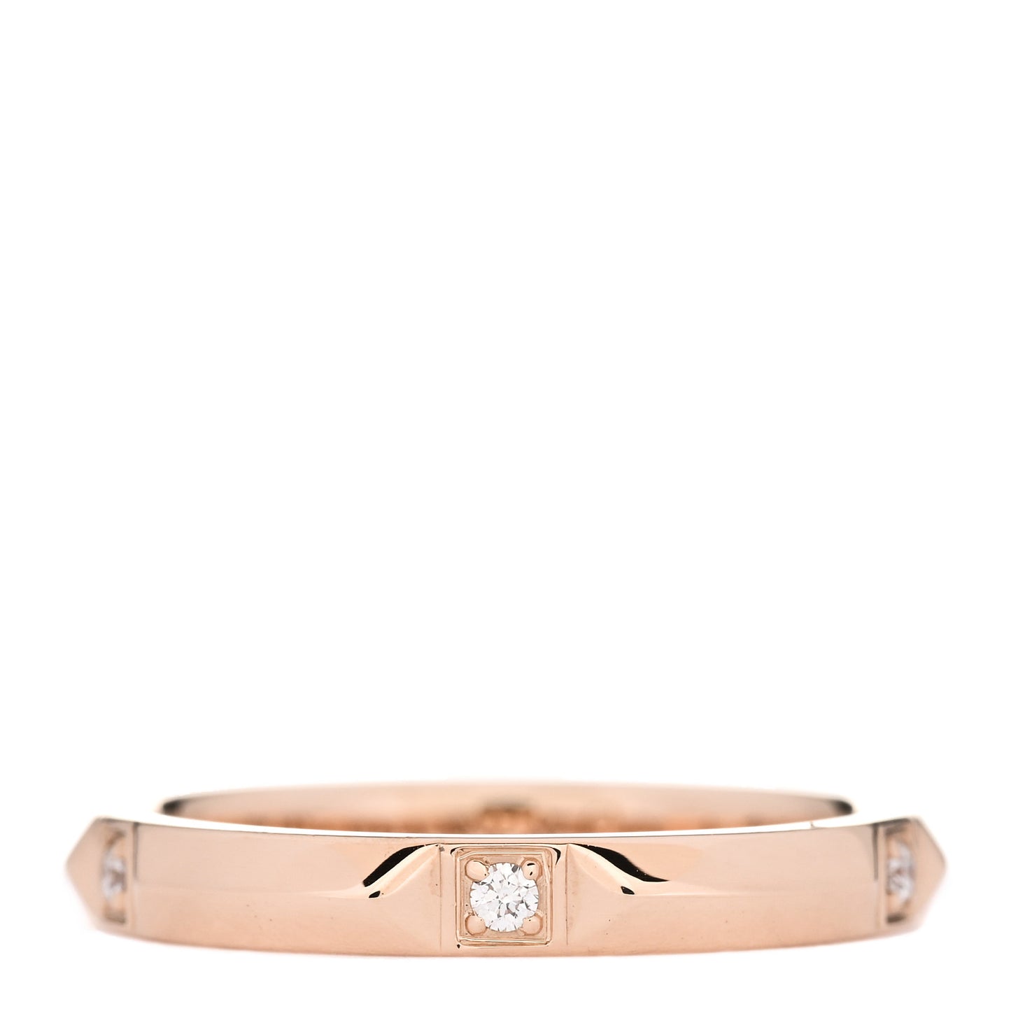 18K Rose Gold Diamond 2.5mm Tiffany True Ring 48 4.5