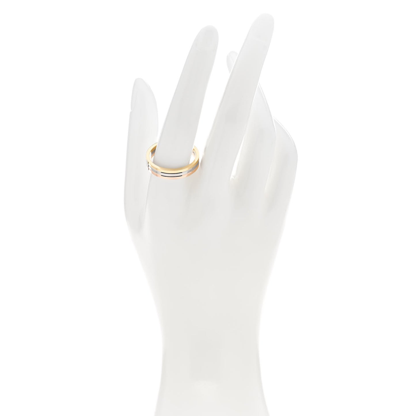 18K Pink White Yellow Gold 4.8mm Vendome Louis Cartier Wedding Band Ring 64 10.75