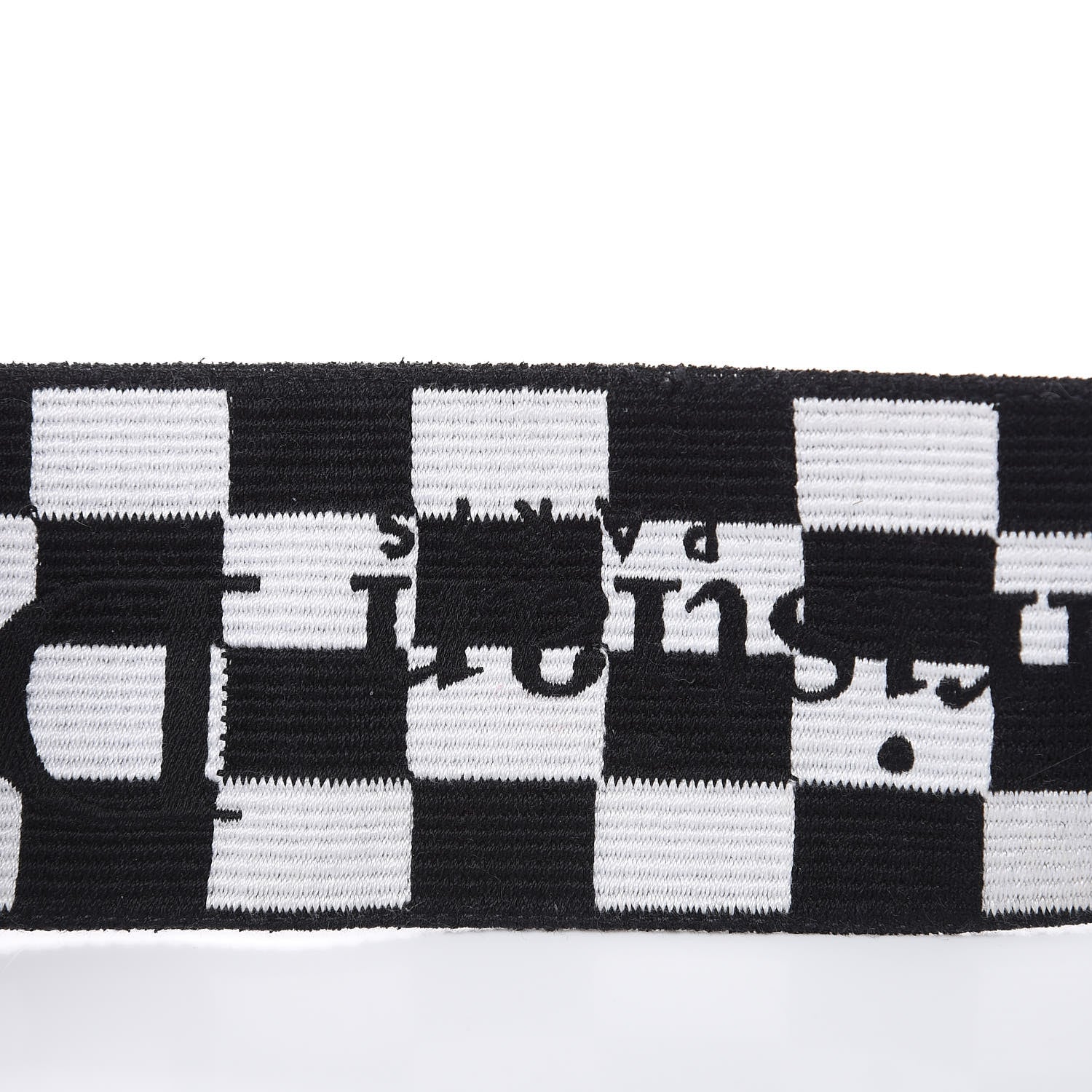 Christian Dior Canvas Embroidered Shoulder Strap Black White 5 of 5