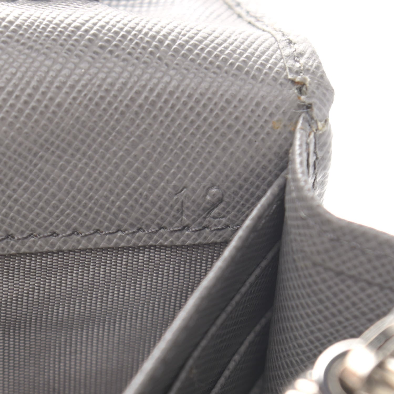 Prada Saffiano Metal Flap Wallet With Strap Marmo 8 of 16